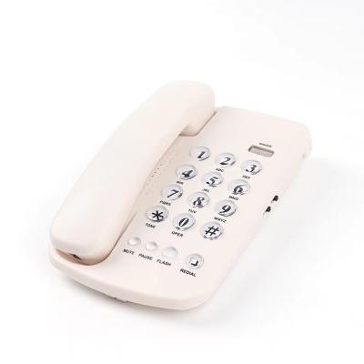 China Battery Free Basic Desk Phone ODM Black White Key Fixed Corded Phone for sale