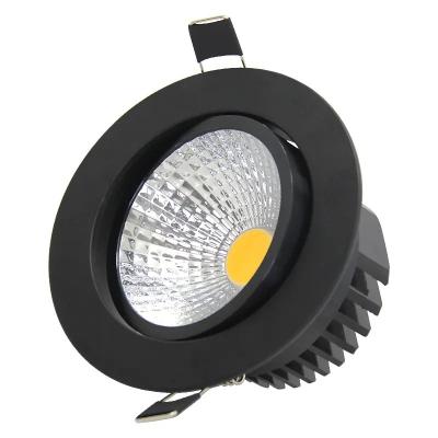 China 15w 3w LED Ceiling Spotlights Black COB Recessed Ceiling Light for sale