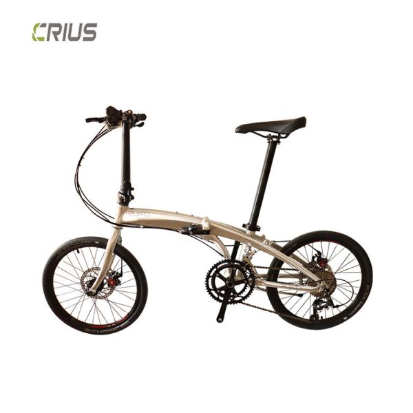 Quality Crius 20" Aluminum Alloy Folding Exercise Bike with 9-Speed FSC Chain and SMN for sale