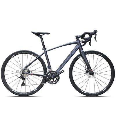 China 700C Complete Aluminum Carbon Fiber Bicycle 21 Speed Double Disc Brake Full Carbon Road Bike for sale
