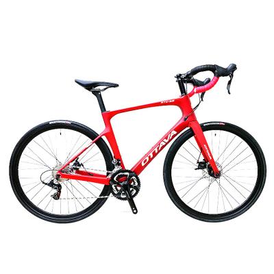 China OEM Carbon Fiber Frame 700C Road Bike with 2x11 Speed Gear and Fork Suspension for sale