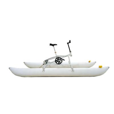 China Resort Hotel Water Play Equipment Alloy Pedal Bike Floating Inflatable Water Bike for sale
