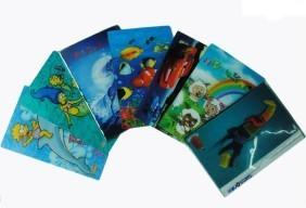 China PLASTIC LENTICULAR customized 3d lenticular greeting card pp pet materical lenticular printing greeting cards for sale