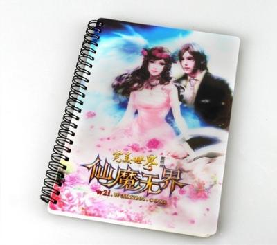 China PLASTIC LENTICULAR custom A variety of 3D coil notebooks pp pet 3D student notebook for sale