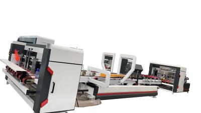 China 3.2kw que dobla la carpeta de alta velocidad en línea Gluer de la máquina de Gluer semi automático en venta