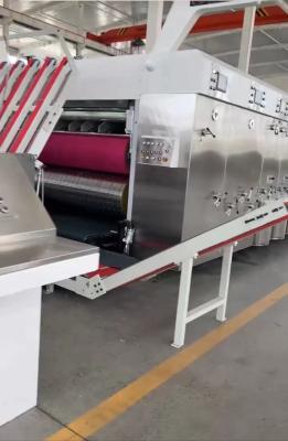 China Carton Corrugated Rotary Die Cutter Flexo Printing Three Color for sale