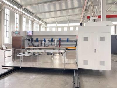 China Máquina de impressão ondulada de Flexo de quatro cores que entalha a máquina cortando à venda