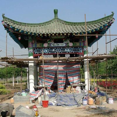China Pavilhão de madeira 3m Grey Outdoor Garden Pavilion do estilo chinês do miradouro à venda