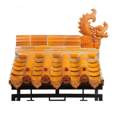 China Traditional Hand Made Clay Roof Tiles Shingles Chinese Buddhist Ceramic for sale
