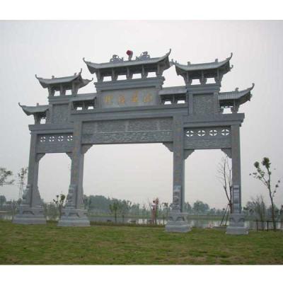 China Outdoor Granite Stone Carving Large Archway Village Door Building Ancient Sculpture for sale