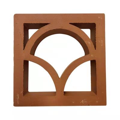 China Decoration Art Fence Hollow Breeze Block Brick Red Clay Terracotta Wall Decor for sale
