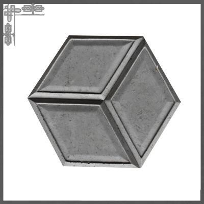 China Grey Hexagon Flat Brick Decor Wall Tiles For Hotel Art Exhibition for sale