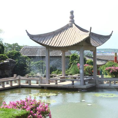 China Outdoor Garden Hand Carved Natural Marble Stone Pavilion Chinese Style en venta