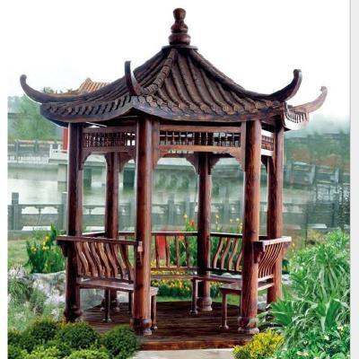 China Waterproof Outdoor Garden Patio Wooden Chinese Garden Gazebo Carbonating for sale
