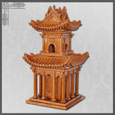 China Colección esmaltada decoración tallada de encargo hecha a mano exquisita de la pagoda del tejado de arte chino en venta