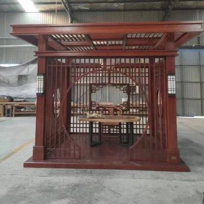 中国 Carbonized Anticorrosive Chinese Wood Gazebo Arches Shade All Seasons 販売のため