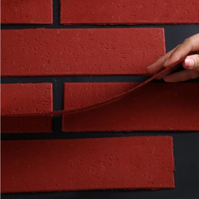 China Bendable Rugged Antique Brick Exterior Wall Flexible Clay Tiles For Villa Te koop
