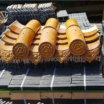 China Smooth Surface 180*110mm Glazed Ceramic Roof Tiles For Traditional Chinese House zu verkaufen