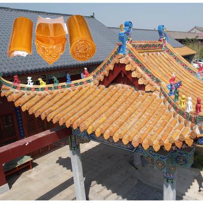 China Multi Colored Chinese Glazed Roof Tiles 180*160mm For Roof Decoration à venda
