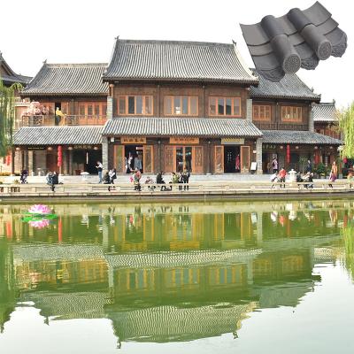 China Unglazed Matt Chinese Clay Roof Tiles Grey Old Korean Resort Villa Project Use en venta