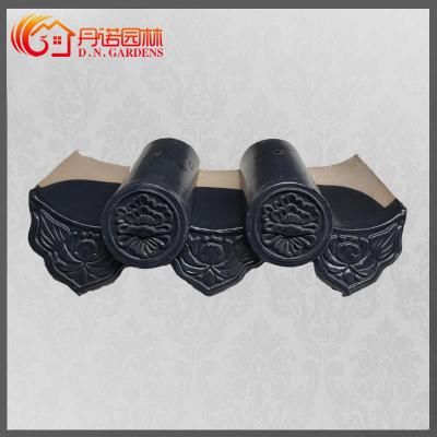 China Antieke stijl zwart geglazuurde daktegels Dragon Patroon Voor Chinees dak Te koop