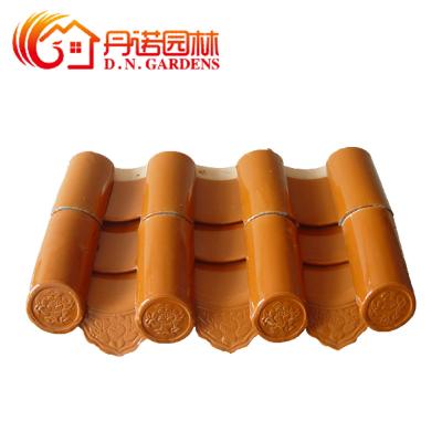 China Porcelain Skillful Chinese Glazed Roof Tiles Gold Yellow for sale