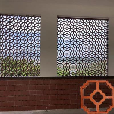 China Perforated Interior Red Brick Terracotta 200*200mm Hollow Breeze Block For Ceiling And Walls for sale