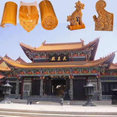 China Antique Temple Chinese Glazed Roof Tiles Mould With Dragon Head for sale