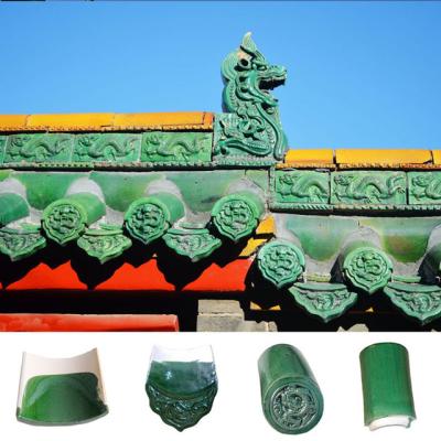 中国 Decoration Celadon Chinese Temple Roof Tiles Soundproof 販売のため
