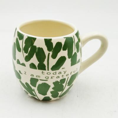 China Custom Design Einfache und kreative Keramik Tassen mit Griff Wasser Tasse Milch Frühstück Getreide Becher zu verkaufen