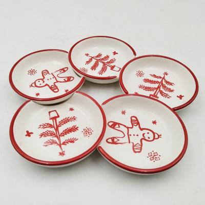 Китай Керамический рождественский столовой набор оптовой фарфоровой посуды с праздничным дизайном праздничной тарелки продается
