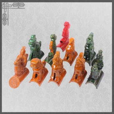 China Glazed Architectural Ornamental Clay Ridge Tiles Phoenix Roof Figures for sale