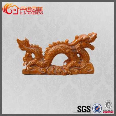 China Gazebo Asian Ceramic Figurines Temple Dragon Roof Ridge Ornaments for sale