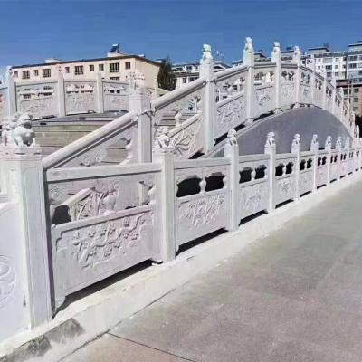 China Smooth Marble Stone Sculpture Baluster Handmade Carving Railing Chinese Stone Bridge for sale