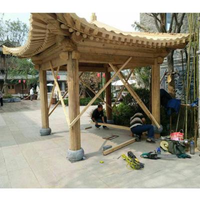 China Chinese Backyard Wooden Gazebo 2m X 2m Small Columns Garden Outdoor for sale