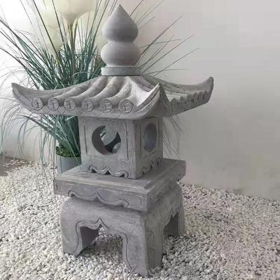 China Marble Sculpture Antique Japanese Pagoda Garden Lanterns Handmade Grey for sale