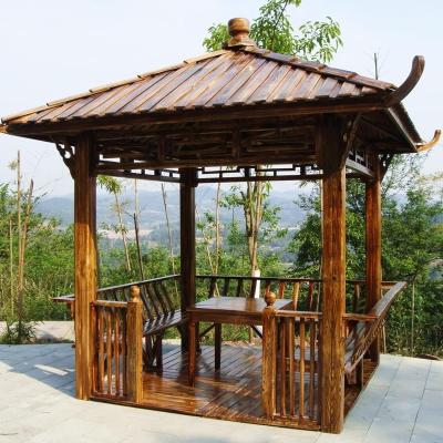 China O pavilhão de madeira exterior chinês do miradouro arqueia o caramanchão de madeira sextavado dos mandris à venda