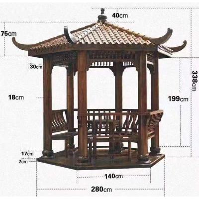 China Arbours Traditional Chinese Wood Gazebo Outdoor 3.4m Solid Pagoda Garden for sale