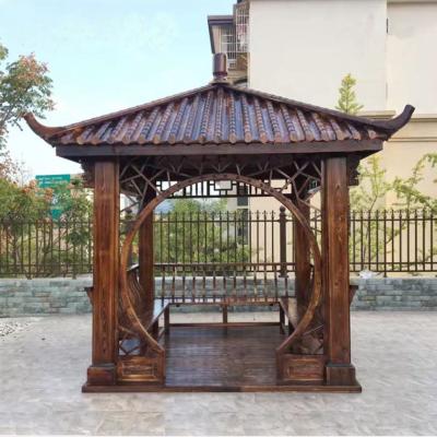 China Garden Designs 4M Chinese Wood Gazebo Pagoda Building Outdoor Backyard for sale