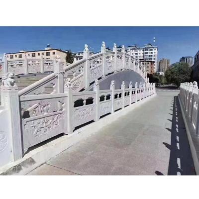 China Handrails Marble Stone Sculpture Railing Ornament Craft White Stone Bridge Hotel for sale