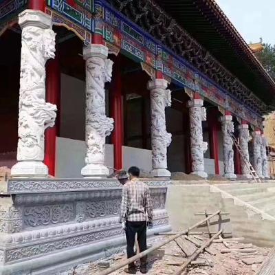中国 白い屋外の装飾的な600m大理石の石造りの彫刻の柱のローマのコラム 販売のため