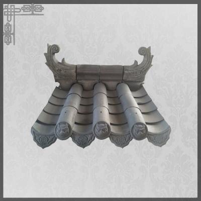 China Building Material Antique Chinese Roof Tiles Unglazed Smooth Garden for sale