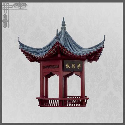 China Asian Style Handmade Chinese Clay Roof Tiles Grey Unglazed Wooden Gazebo for sale