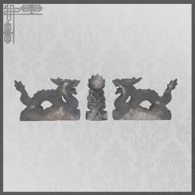 China Unglazed Grey Chinese Roof Ornaments Malaysia Temple Handmade Dragon Roof Tile for sale
