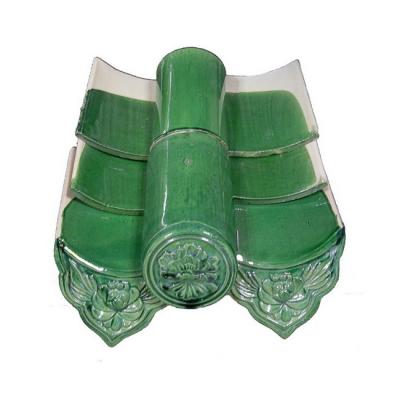 China Tea House Green Glazed Roof Tiles for sale