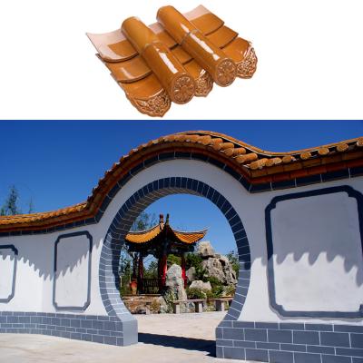 China Gazebo Glazed Concrete Roof Tiles Chinese Temple Graphic Design Garden House for sale