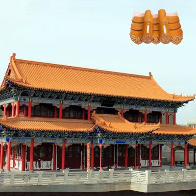 China Yellow roof decoration Chinese temple ceramic roof tiles for sale