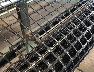 China 65x65mm PP Extruded Biaxial Fiberglass Geogrid Retaining Wall Mesh 30/30kn for sale