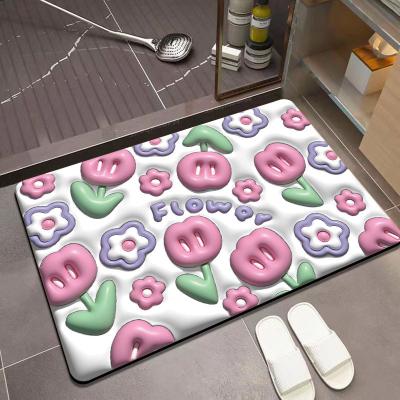 China Swell Small Garden Diatom Mud Bath Mat Toilet Foot Mat for sale