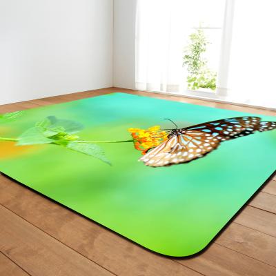 China Butterfly Living Room Floor Carpets Large Dining Room Rugs Machine Washable for sale